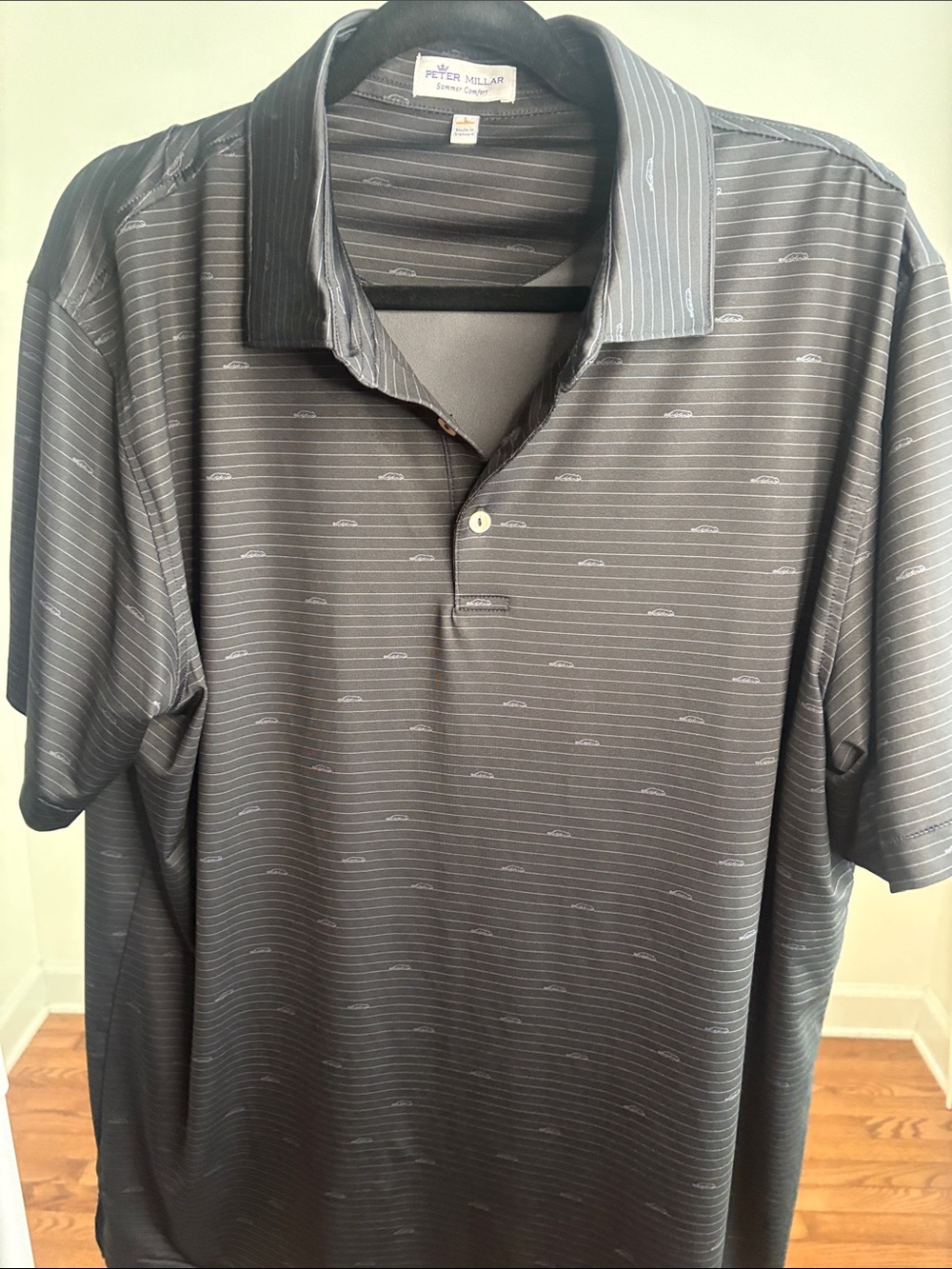 Peter Millar Gray Pinstriped Dress Shirt